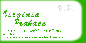 virginia prahacs business card